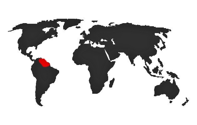 Pyrilia caica - mapa vyskytu